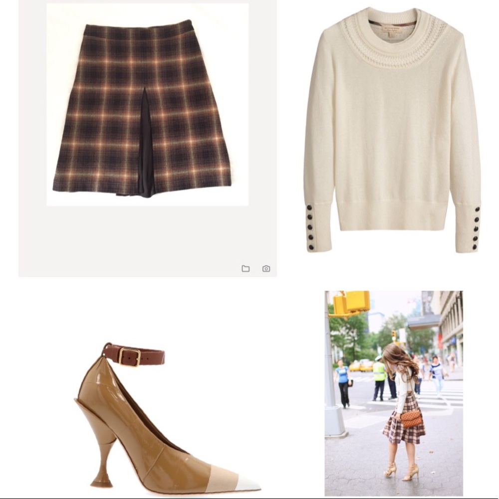 Burberry brown check skirt